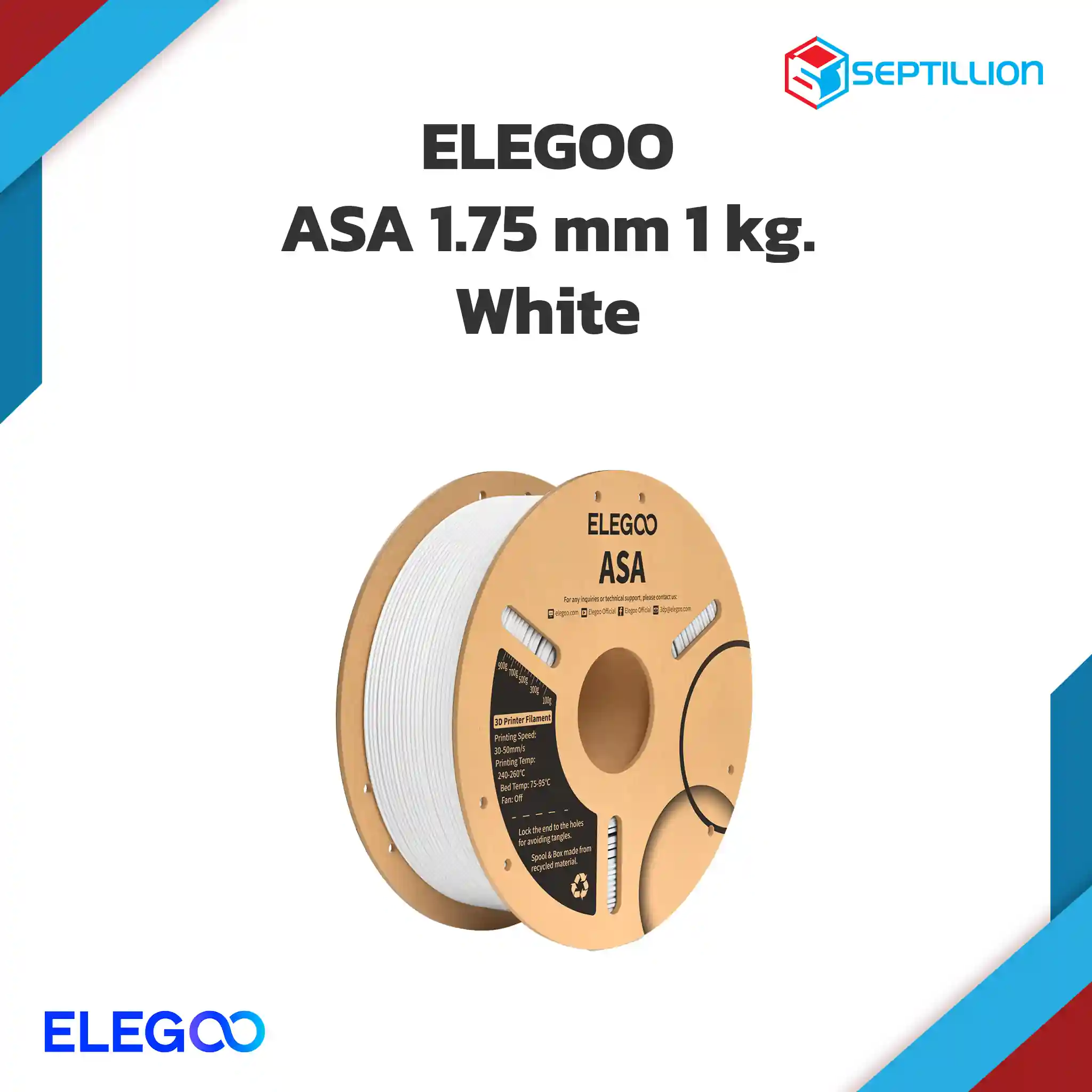 Elegoo ASA filament 1kg White