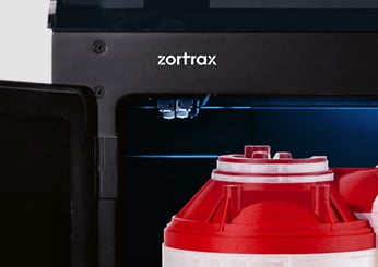 Red 3D Print Part with Support Inside M300 Dual 3D Printer